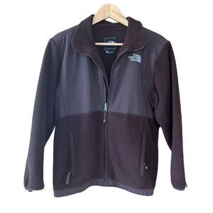 Girl's North Face Large Brown White‎ Fleece Jacket